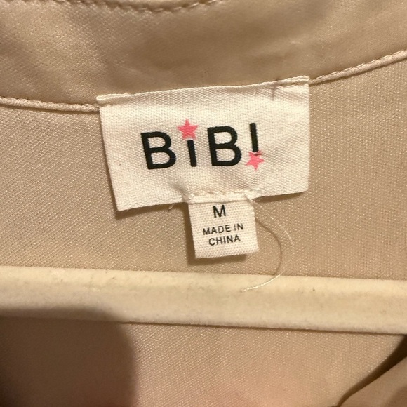 BiBi Brown and White sequin Zebra Print Blouse - Picture 3 of 7